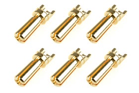 Team Corally Bullit Connector 3.5mm Male Solid Type Gold Plated Ultra Low Resistance Wire Straight (6)