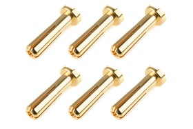 Team Corally Bullit Connector 4.0mm Male Solid Type Gold Plated Ultra Low Resistance Wire 90&oslash; (6)