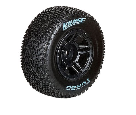 Louise SC - Turbo SC Tyre With Black Rim For Traxxas Rear (Mounted) - Soft (2)