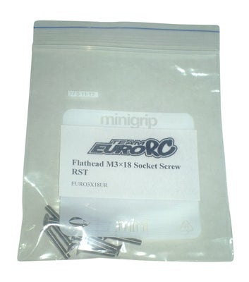 EuroRC Flathead M3x18 RST Socket Screw (10)