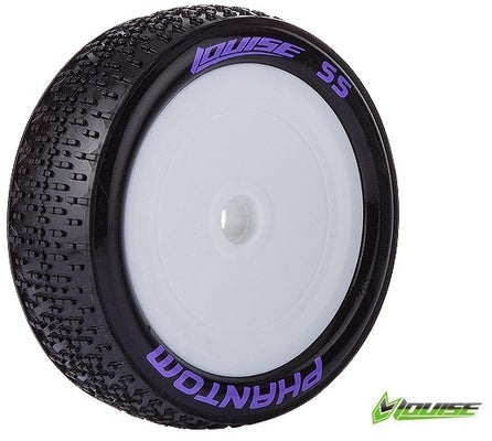 Louise E-Phantom Buggy 2WD Front Tire With White Rim - SuperSoft - Team Losi 22 (2)